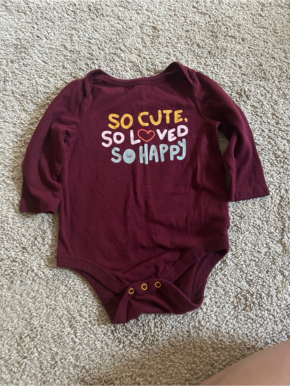Cat & Jack 6-9 Month Purple Longsleeve Onesie